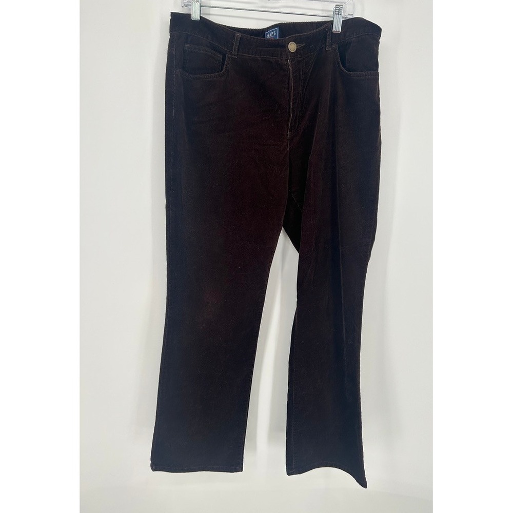 CHAPS Denim Womens 16 Chocolate Brown Pant Straight Leg 90s Preppy Dark Academia